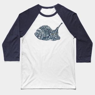 Grey Kitten Snail Baseball T-Shirt